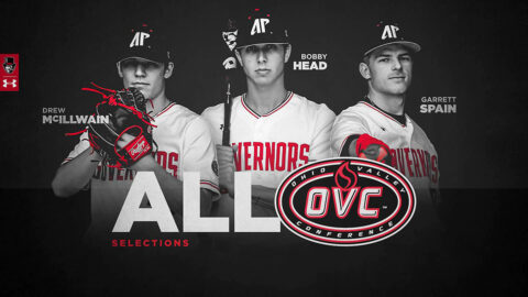 Austin Peay State University Baseball's Garrett Spain, Bobby Head, Drew McIllwain receive All-OVC Team recognition. (APSU Sports Information)