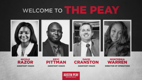 Austin Peay State University Women's Basketball coach Brittany Young adds Nichole Razor, Eryc Pittman, David Cranston and Monterika Warren to coaching staff. (APSU Sports Information)