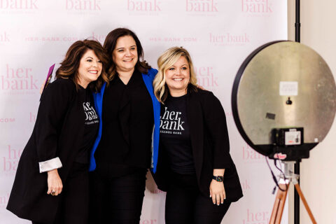 Her bank by Legends Bank kick-off event. (Kathryn Ely)