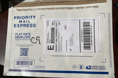 The envelope Montgomery County Sheriff John Fuson's Fake Check came in. The envelope Montgomery County Sheriff John Fuson's Fake Check came in.