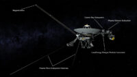 An illustration of NASA’s Voyager spacecraft showing the antennas used by the Plasma Wave Subsystem and other instruments. (NASA/JPL-Caltech)