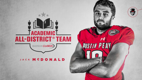 Austin Peay State University Football linebacker Jack McDonald named CoSIDA Academic All-District. (APSU Sports Information)