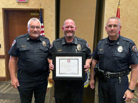 Austin Peay State University Police Department Chief Sammie Williams, Lt. Chris Jones and TACP President Troy Lane. (APSU)