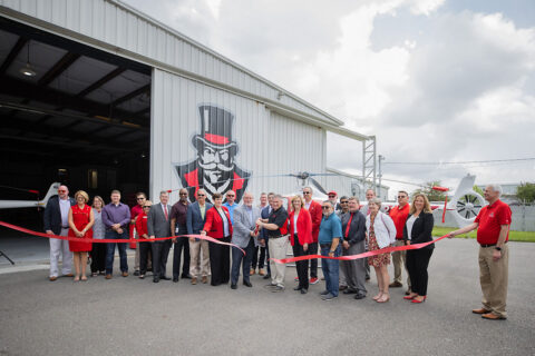 Austin Peay State University ribbon cutting ceremony for the new Aviation Science Facility. (APSU)