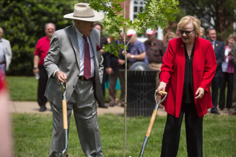 In 2017, Evans Harvill planted a tree in what is now the Austin Peay State University Harvill Quad. (APSU)