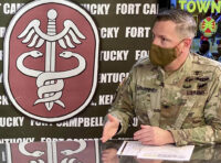 Blanchfield Army Community Hospital Commander Col. Patrick T. Birchfield joined 101st Airborne Division (Air Assault) and Fort Campbell leaders in a series of 29 virtual town halls on Facebook throughout the COVID-19 pandemic in order to share the latest information and address questions from the community. (U.S. Army)