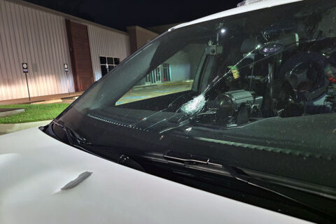 Montgomery County Sheriff's Office vehicle shot during the pursuit.