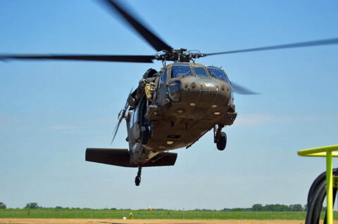 A Tennessee Army National Guard UH-60 Blackhawk assigned to the 1/230th Assault Helicopter Battalion in Jackson prepares to take flight on June 18, 2021. The 1/230th soldiers transported employers from various companies to Milan’s Volunteer Training Site during an Employer Support of the Guard and Reserve Boss Lift. (Sgt. Finis L. Dailey, III)