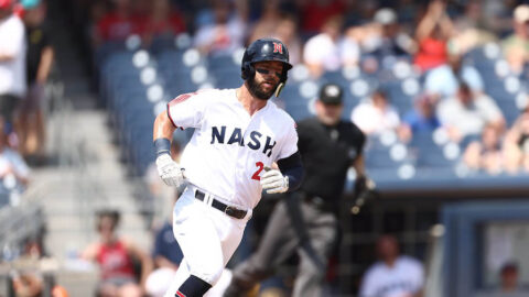 Nashville Sounds outfielder Weston Wilson crushes Three-Run Homer in the Seventh Inning in victory over Gwinnett Stripers. (Nashville Sounds)