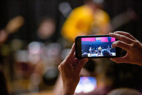 A RACA family member records RACA’s first performance. (APSU)