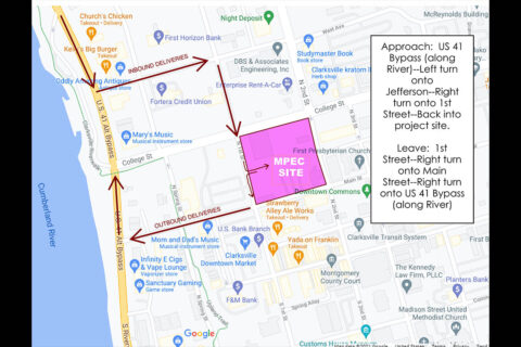 Montgomery County Multi-Purpose Event Center Street Map--Freight Access to Site