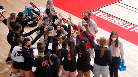 Austin Peay State University Volleyball kicks off the season with exhibition game at Middle Tennessee. (Robert Smith, APSU Sports Information)