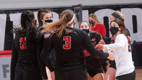 Austin Peay State University Women's Volleyball gets five set win at Middle Tennessee Thursday afternoon. (Robert Smith, APSU Sports Information)