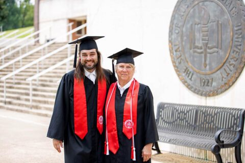 Shirley West and her grandson, Bailey West, before the Austin Peay State University Summer Commencement. (APSU) Shirley West and her grandson, Bailey West, before the Austin Peay State University Summer Commencement. (APSU)