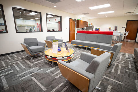 The lounge in the Austin Peay State University Newton Military Family Resource Center. (APSU)