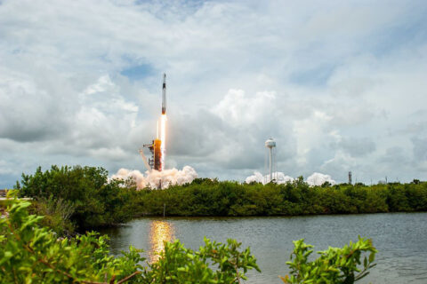 The SpaceX Falcon 9 rocket carrying the Dragon cargo capsule soars upward after lifting off from Launch Complex 39A at Kennedy Space Center in Florida on June 3rd, 2021, during the company's 22nd Commercial Resupply Services mission for NASA to the International Space Station. (NASA) The SpaceX Falcon 9 rocket carrying the Dragon cargo capsule soars upward after lifting off from Launch Complex 39A at Kennedy Space Center in Florida on June 3rd, 2021, during the company's 22nd Commercial Resupply Services mission for NASA to the International Space Station. (NASA)