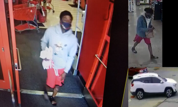 The Clarksville Police Department is trying to identify the person in this photo for vehicle burglaries in Clarksville. The suspect's vehicle is a White GMC Terrain.