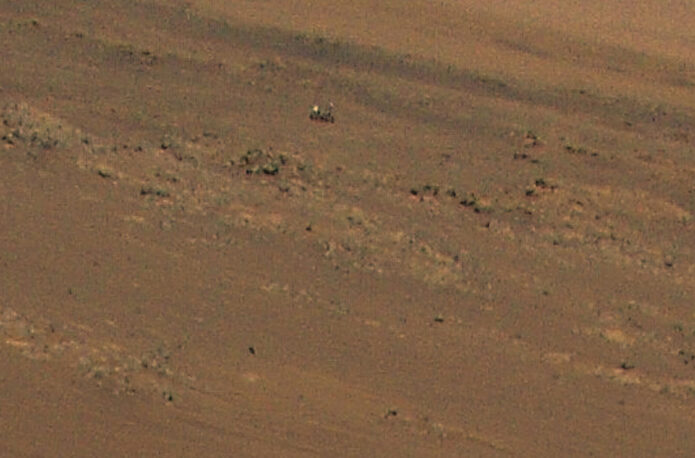 This image of an area the Mars Perseverance rover team calls “Faillefeu” was captured by NASA's Ingenuity Mars Helicopter during its 13th flight at Mars on Sept. 4, 2021. (NASA/JPL-Caltech) This image of an area the Mars Perseverance rover team calls “Faillefeu” was captured by NASA's Ingenuity Mars Helicopter during its 13th flight at Mars on Sept. 4, 2021. (NASA/JPL-Caltech)