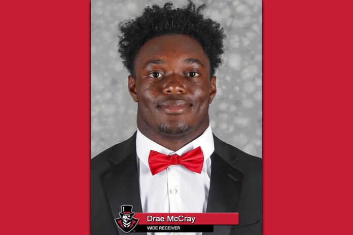 2021-22 APSU Football - Drae McCray. (Robert Smith, APSU Sports Information)