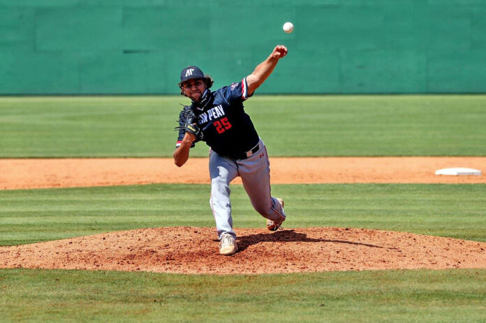 Austin Peay State University Baseball's Harley Gollert and Nick Wellman hold Red Team scoreless in Game 2. (Eric Elliot, APSU Sports Information)