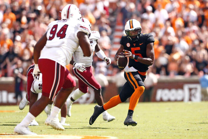 Tennessee Vols Football rolls to 45-20 win over South Carolina at Neyland Stadium, Saturday. (UT Athletics)