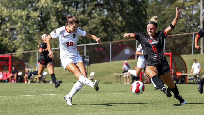Austin Peay State University Women's Soccer drops 1-0 game to Southeast Missouri at Morgan Brothers Soccer Field, Sunday. (APSU Sports Information)
