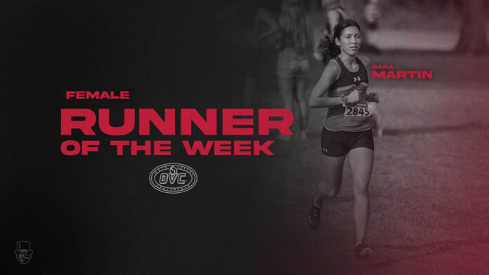 Austin Peay State University Women's Cross Country senior Sara Martin named OVC Cross Country Female Runner of the Week. (APSU Sports Information)