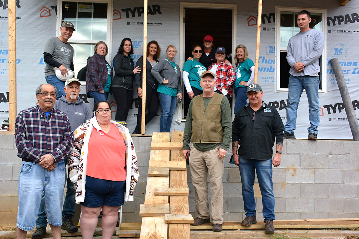 Build Day held by Legends Bank at Habitat for Humanity home construction site