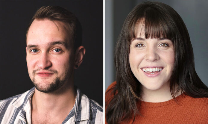 Matthew Combs and Kelsey McCollaum star as Brad and Janet in Richard O'Brien's "The Rocky Horror Show" at the Roxy Regional Theatre, October 28th-30th.