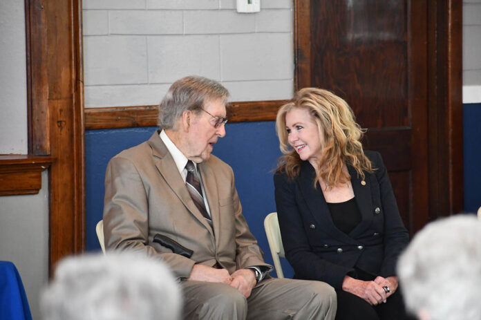 Senator Marsha Blackburn with James Sutcliffe.