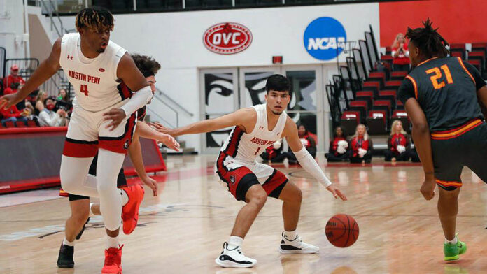Austin Peay State University Men's Basketball head coach Nate James Earns First Win as Govs Defeat UT Southern, 86-79. (APSU Sports Information)