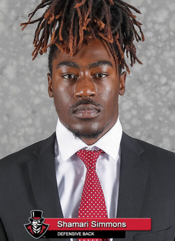 2021-22 APSU Football - Shamari Simmons. (Robert Smith, APSU Sports Information)