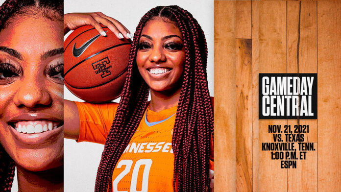 #16/12 Tennessee Lady Vols basketball team faces #12/21 Texas at Thompson-Boling Arena, Sunday. (UT Athletics)