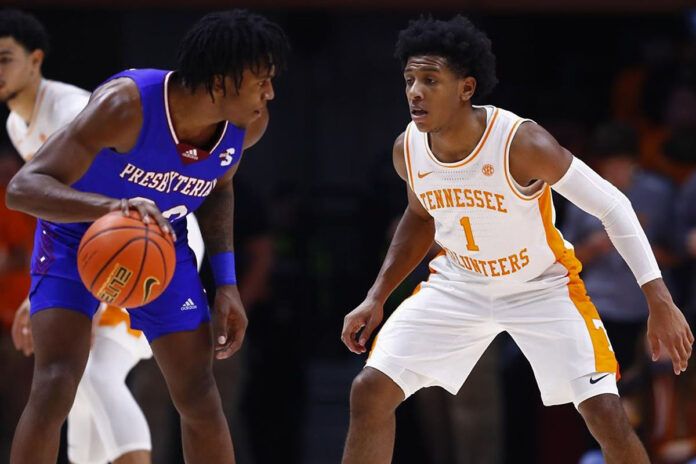 Tennessee Men's Basketball freshman Kennedy Chandler had seven steals against Presbyterian tying the Vols program record. (UT Athletics)