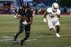 Austin Peay State University Football freshman Drae McCray dominates Senior Day as Govs ground Tennessee Tech Golden Eagles. (Carder Henry, APSU Sports Information)