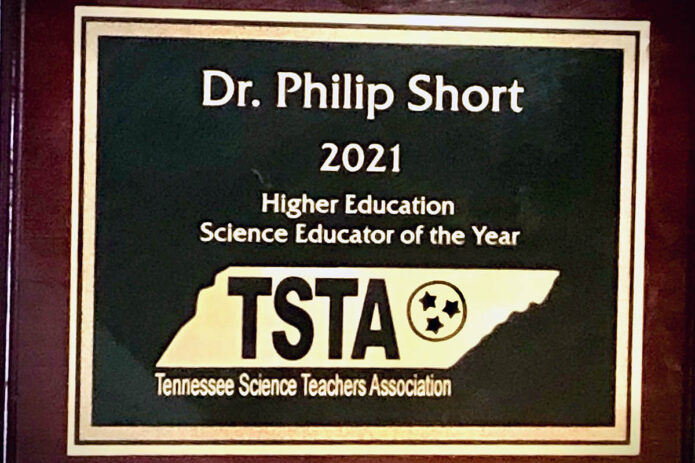 Dr. Philip Short's award. (APSU)