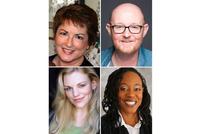 (Clockwise from top left) Mairzy Yost-Rushton [AEA], Talon Beeson, Adriane Wiley-Hatfield and Sara Anderson star in DOUBT: A Parable at the Roxy Regional Theatre’s theotherspace, November 15th-23rd