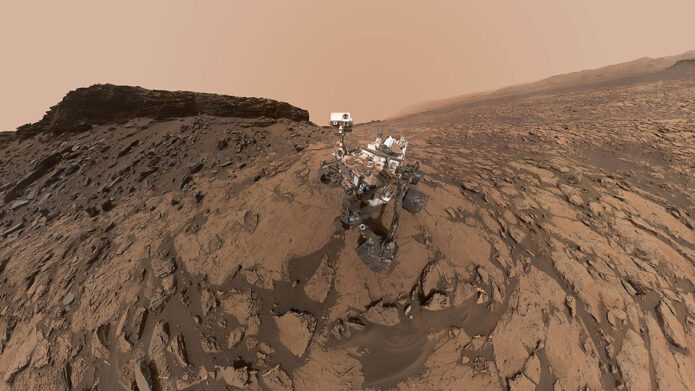 NASA’s Curiosity Mars rover used its Mars Hand Lens Imager, or MAHLI, to take this selfie at the “Quela” drilling location in the “Murray Buttes” area on lower Mount Sharp between Sept. 17 and 18, 2016. (NASA/JPL-Caltech/MSSS) NASA’s Curiosity Mars rover used its Mars Hand Lens Imager, or MAHLI, to take this selfie at the “Quela” drilling location in the “Murray Buttes” area on lower Mount Sharp between Sept. 17 and 18, 2016. (NASA/JPL-Caltech/MSSS)