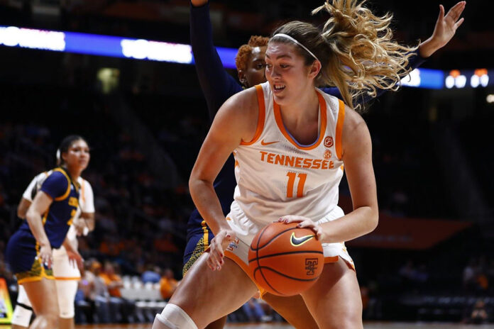Tennessee Women's Basketball freshman Karoline Striplin had 12 points and 9 boards in win over Chattanooga at Thompson-Boling Arena Monday night. (UT Athletics)