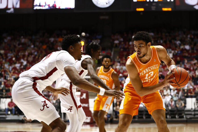 Short-Handed Tennessee Men's Basketball team Falls at Alabama, 73-68. (UT Athletics)