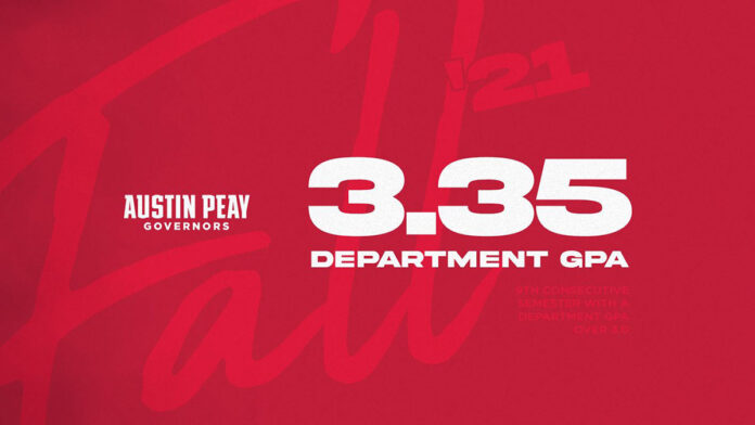 Austin Peay State University student-athletes combine for 3.35 GPA during Fall Semester. (APSU Sports Information)