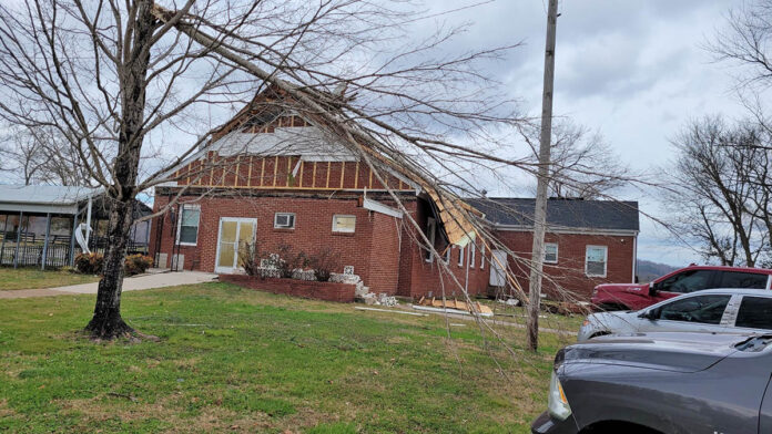 Tornado damage at Kingston Springs. (American Red Cross)