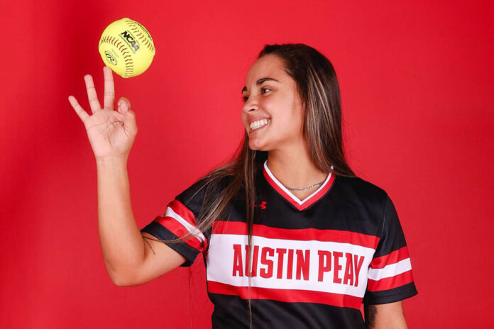 Austin Peay State University Softball adds transfer Gabi Apiag to 2022-23 Recruiting Class. (APSU Sports Information)