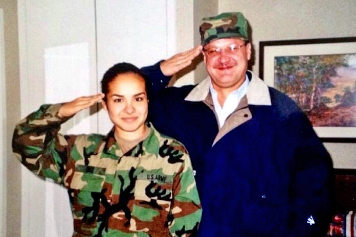 Cristina Taylor with her dad in 2001. (APSU)