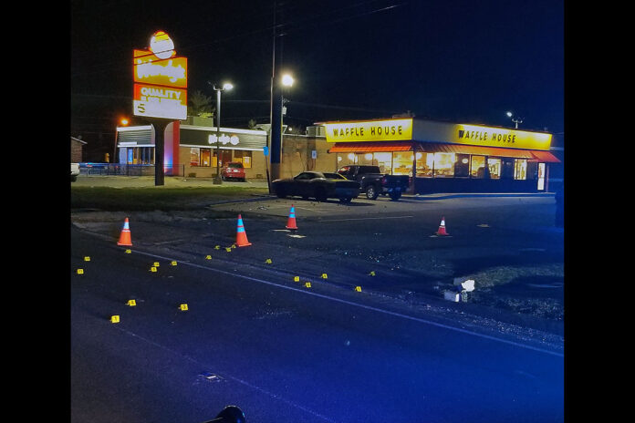 Clarksville Police Department investigates shooting at the Waffle House located at 1683 Fort Campbell Boulevard.