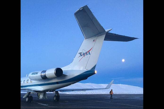 NASA's Gulfstream III was one of several research aircraft that OMG used during the mission's six-year field campaign. Airports in Greenland, Iceland, and Norway served as bases for research flights. (NASA/JPL-Caltech)