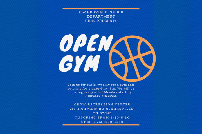 Clarksville Police Department's Juvenile Engagement Team (J.E.T) Presents Open Gym