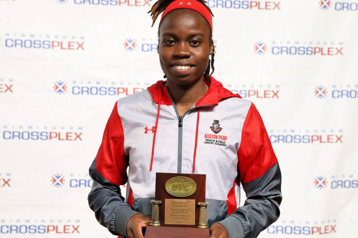 Austin Peay State University Track and Field Claims Four Titles and Break Three School Records to End OVC Indoor Track and Field Championships. (Michael Wade, Wade Event Photography)