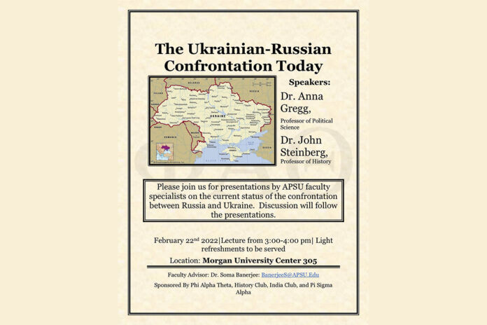 Russian-Ukrainian Confrontation presentation at Austin Peay State University set for Tuesday, February 22nd. (APSU)