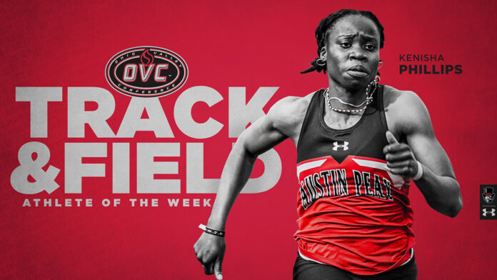 Austin Peay State University Track's Kenisha Philips named OVC Athlete of the Week. (APSU Sports Information)